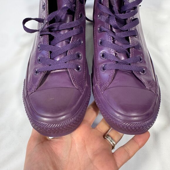 Converse All Star Chuck Taylor 7.5 9.5 Hi Rubber Triple Purple Rain Shoes Unisex - Picture 10 of 11